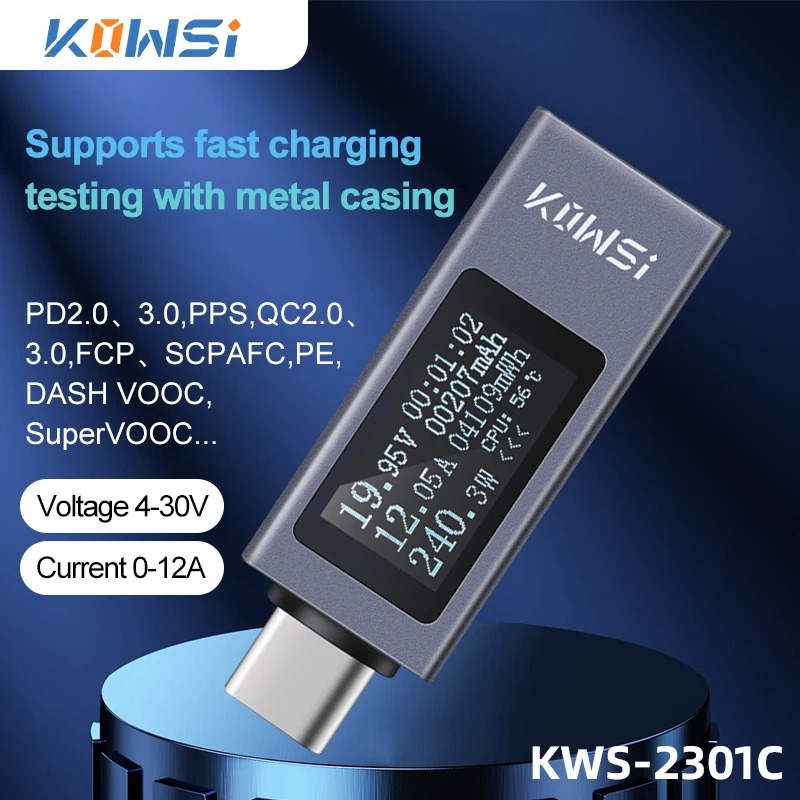 Power Supply Tester - Monitor de voltaje de corriente tipo