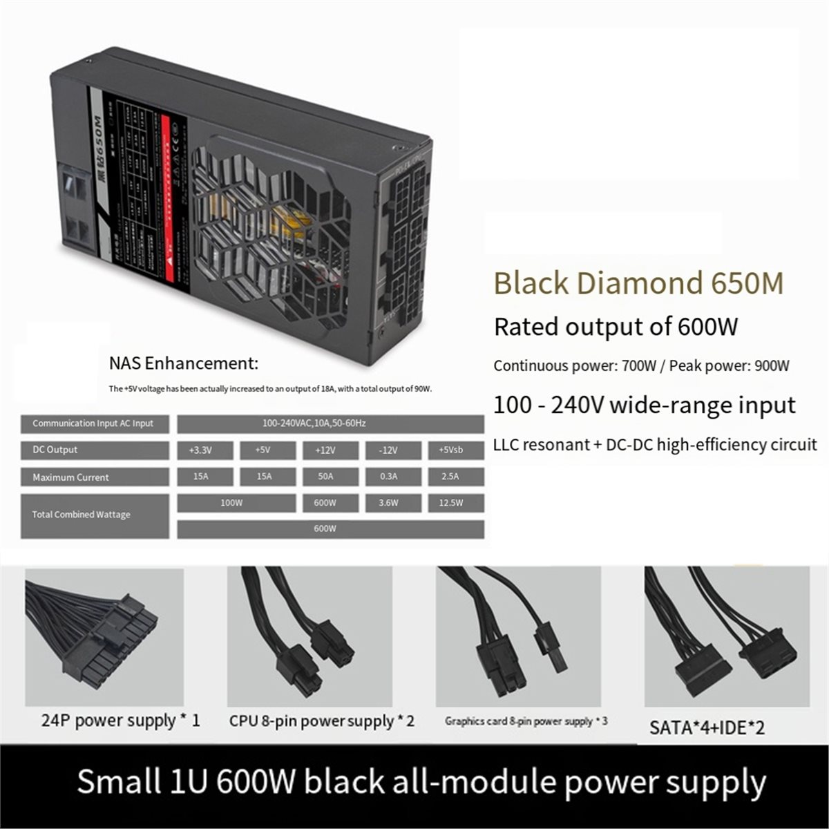 [AC18 Digital]/Flex Fuente de  - Flex Atx Power Supply 600W 1U reseña y precio